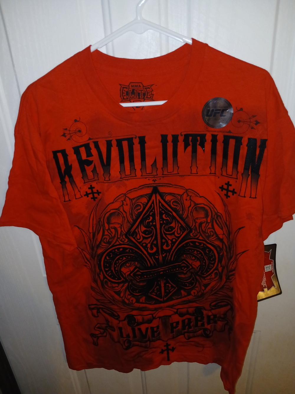 UFC Elite Revolution Graphic Tee - Red with Black Print